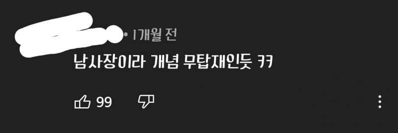 이 댓글 옹호하는 놈들 왤케 많냐...? 역시 믿고 거르는 유튭댓글이라 하는 이유가 있음 이 댓글에 화내는 이유가 '남사장'이라는 단어때문이 아