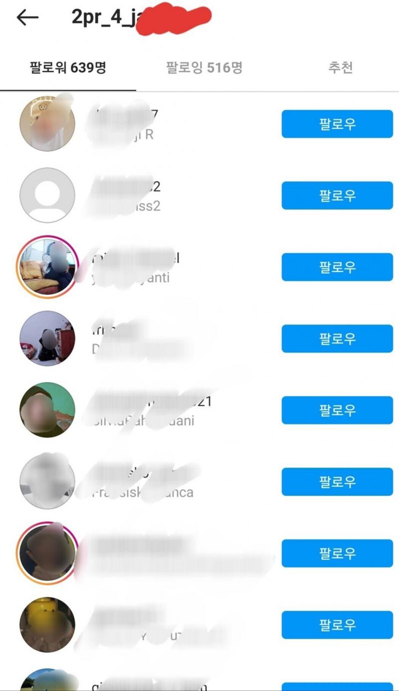 그렇다면 인스타 댓글을 쓴 사람은 누굴까? 우선 해당 댓글은 쓴 사용자의 팔로잉 목록에 히잡쓴 여성들의 많이보이고, 외국인이 대다수인 팔로워,