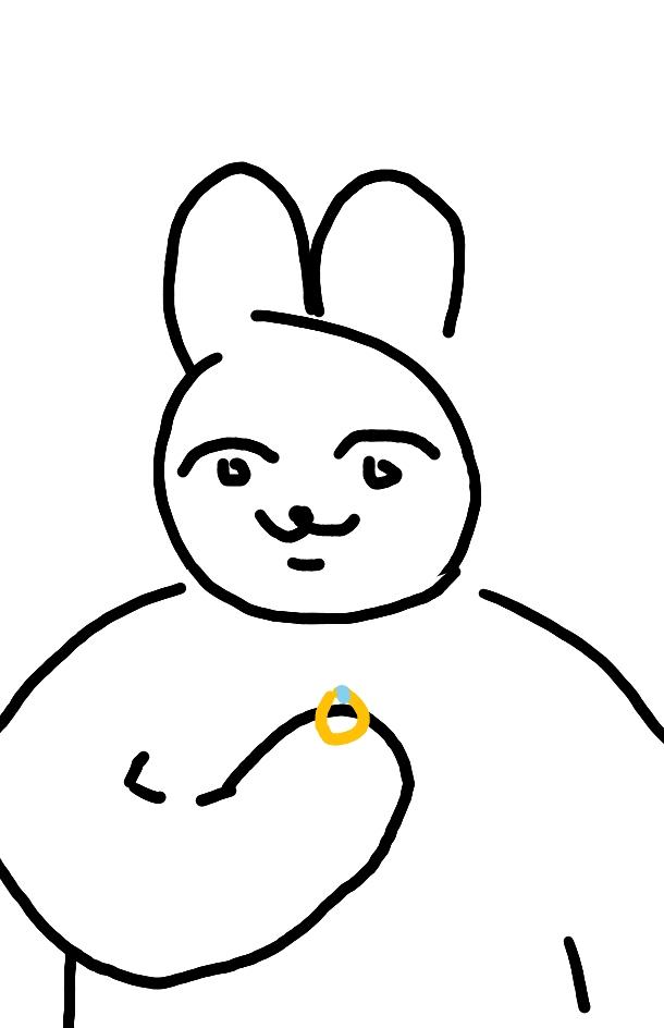 귀염토끼씨는 수호반지를 멍하니 바라봅니다.