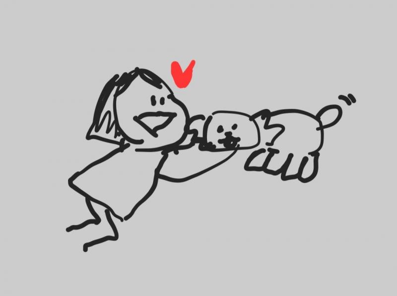 우와아아! 나도 봐주라!! 강아지 들고 안는게 아니라 강아지쪽으로 몸을 굽혀서 얼굴을 맞대고 안고 있는거야..!!! 강아지는 땅에 있는 상태..