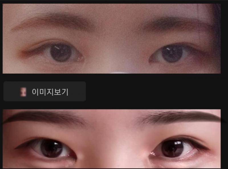 이렇게 하면 어떨까?! 삼각존 채우고 아이라인 굵고 짧게 애굣살이랑 눈앞머리 강조 눈썹은 얇고 살짝 각 살려서 잘보이게 하려고 좀 진하게 색 넣