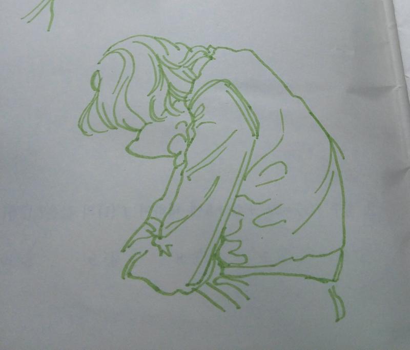 수학 모고 때 그린 칭구들(자는 중)