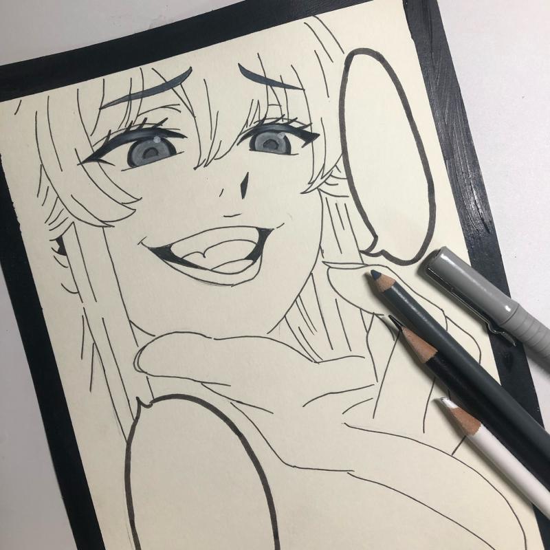 이건 내가 그렸던 그림들! 평소에 애니 같은 거 자주 보기도 하고.. 미술도 애니메이션쪽으로 재미도 있고 자주 해서 다 잘 하는 건 아니고 애매