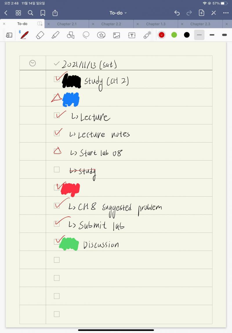 새벽 2시 53분. 일단 챕터 2.3 대충 다 읽긴 함... 근데 문제풀이는 내일 하는 걸로. 이유는: 1) 시간이 생각보다 늦음..., 2)