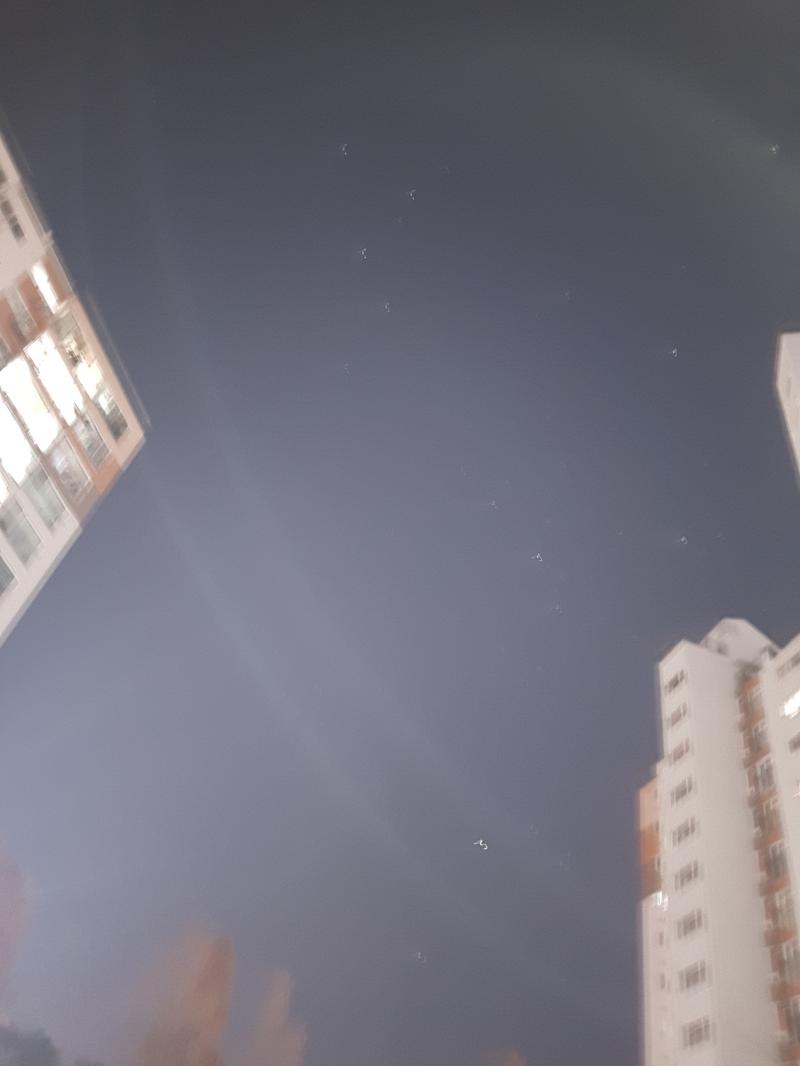 오늘 구름이 별로 없는지 하늘이 맑은건지 별이 엄청 잘 보여서 올려봐!! 이건 뭔지 알 수 있을까?? +사진이 너무 많이 흔들리긴 했다 쏴리..