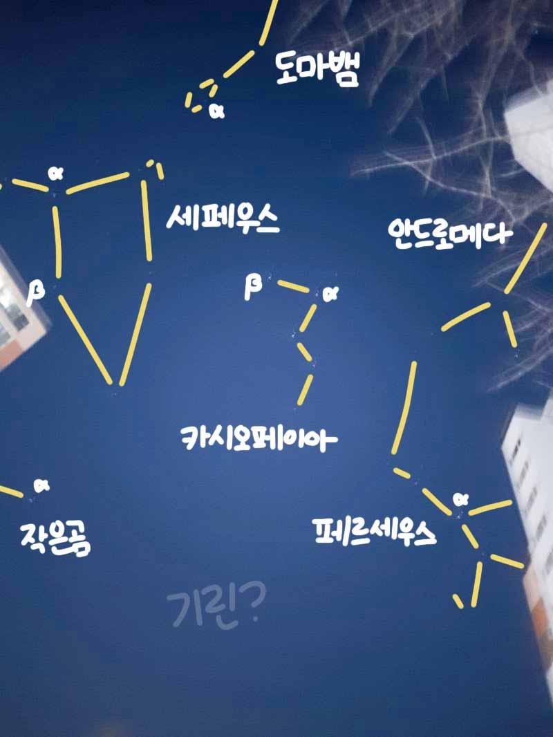 >>422 그리고 두번째 사진 보정/미보정 순서로 두장! 별이 안 보이는 곳은 반투명한 글씨로 (별자리이름)? 따위로 표시했어. 도움이 됐기를 