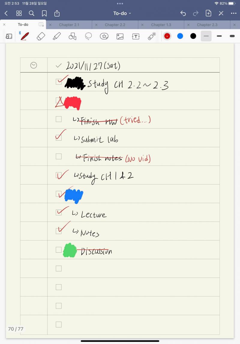 새벽 3시 6분. 챕터 2.3 대충 완료...? 사실 제대로 풀었다고 하긴 뭐한데 머리 아파서 대충 함 ㅎㅎㅎㅎㅎㅎㅎ 그것도 앞부분 반 정도만
