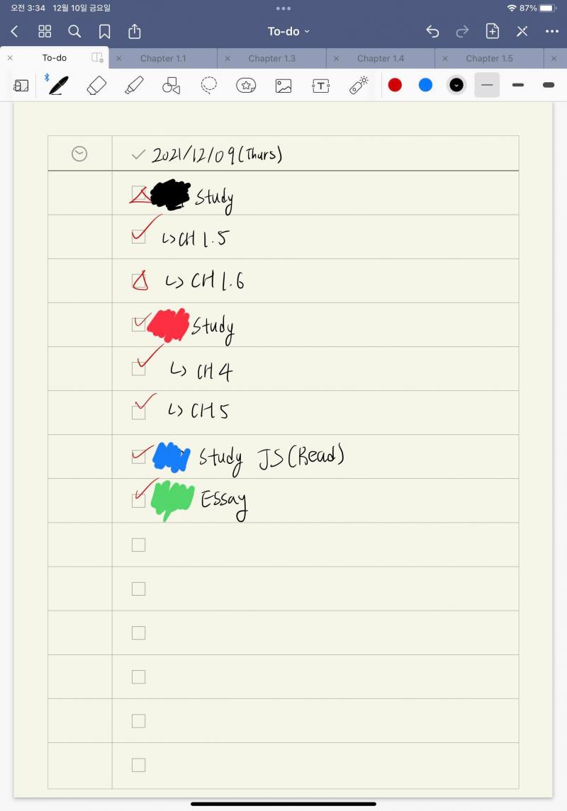 오전 3시 38분. 수학 챕터 1.6 반쯤 함~~~^^ 아니 사실 반도 안 함 시바꺼... 됐어 몰라 난 잘 거야; 난 노력했어;;; 아 했다고
