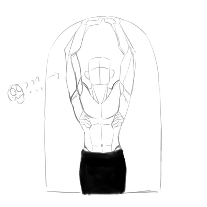 뭔가를 하기는 했는데... 근육 공부라곤 조금 깔짝거린 게 전부면서 귀찮다고 다른 근육 자료 같은 거 참고 안 하고 걍 어두침침한 인물 사진만