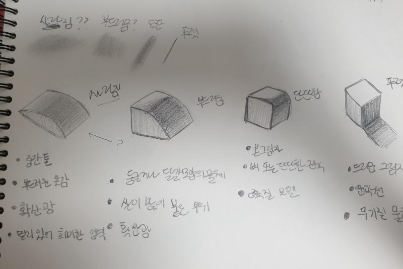 스레주 다시 옴 사진은 오늘 그린 건데 첫 번째 건 뭐가 다르단 건지 구분이 안 가게 그려버려서 나중에 다시 그릴 거다 연필 선 안 남게 그리는