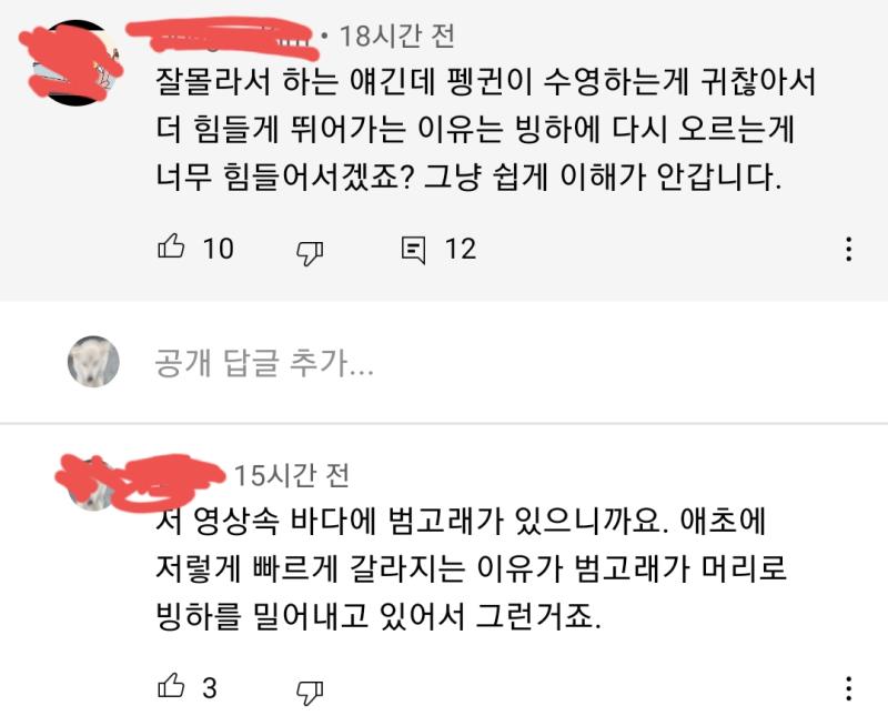 혹시 몰라서 내가 본 댓글과 내가 쓴 답글을 첨부함