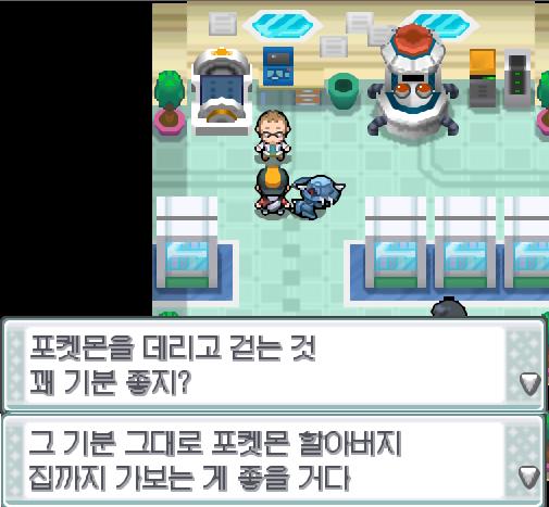 "어때? 그렇게 포켓몬을 데리고 걷는 것 꽤 기분 좋지? 그 기분 그대로 30번 도로에 있는 포켓몬 할아버지 집까지 가보는게 좋을거다." [새로