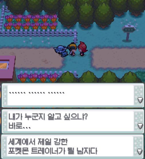 "..................내가 누군지 알고 싶으냐? 바로... 세계에서 제일 강한 포켓몬 트레이너가 될 남자다." 마치 마피아 두목의