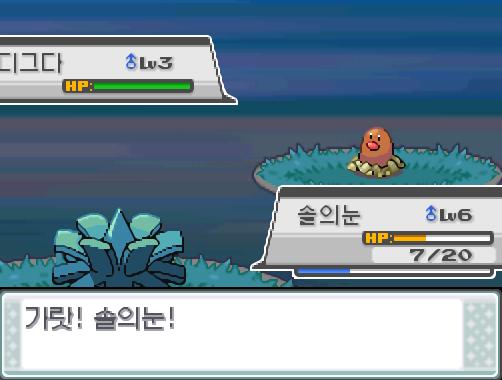 29번 도로의 포켓몬 조우 가능 횟수 최대 3회, 현재 3회 앗! 야생 디그다가 튀어나왔다! 가랏! 솔의눈! 솔의눈은 무엇을 할까? >>208