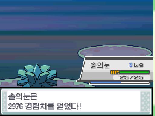 솔의눈은 2976 경험치를 얻었다! 솔의눈은 레벨 12로 올랐다! 솔의눈은 새로 박치기를 배우고 싶다...! 하지만 솔의눈은 이미 4개의 기술을