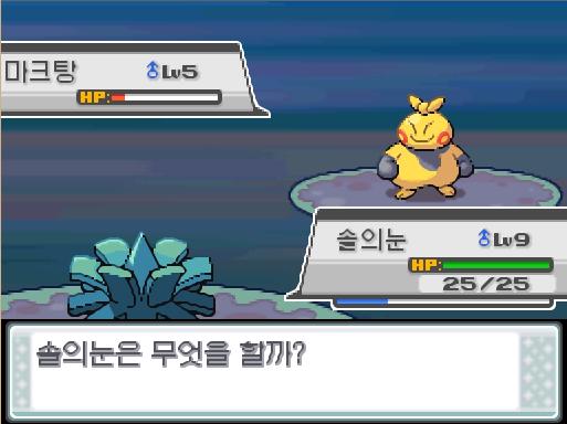 솔의눈의 괴상한 바람! 상대 마크탕은 벌크업을 썼다! 상대 마크탕의 공격과 방어가 올라갔다! 솔의눈은 무엇을 할까? >>252 싸운다: 거미집1