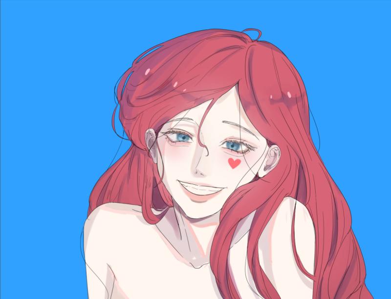 머리랑 피부랑 약간 색감이 다른 것 같고.... 머리카락 명암도 어떻게 줘야할지 모르겠어ㅠㅠ 피부색이 좀 노란..?색인것도 ㅠ 내가 원하는 색감