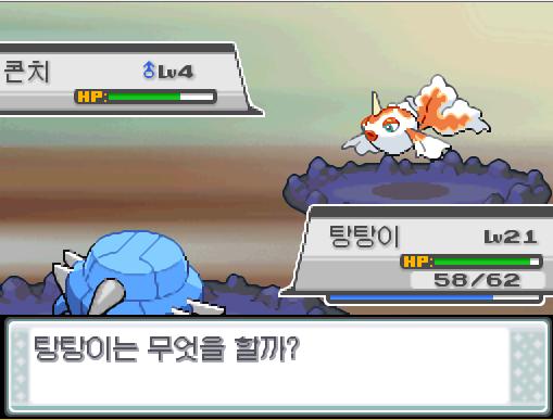 아리아드네 잘했어! 돌아와! 널 믿어! 탕탕이! 상대 콘치의 거품광선! 급소에 맞았다! 탕탕이는 무엇을 할까? >>338 싸운다: 강철날개25/