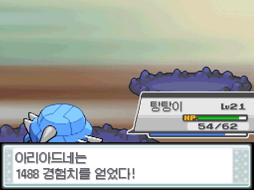 탕탕이의 사이코커터! 상대 콘치는 쓰러졌다! 아리아드네는 1488 경험치를 얻었다! 아리아드네는 레벨 5로 올랐다! 아리아드네는 그림자분신을 배