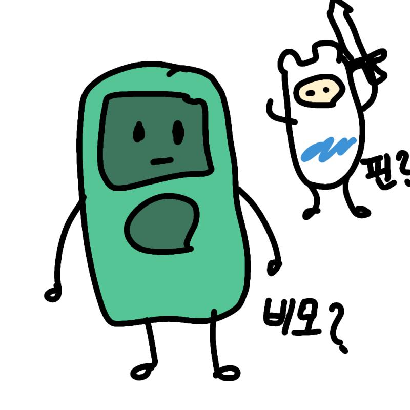 비모가 누구지... 핀과 제이크라길래 아는 캐릭터로 그려봄 ㅜ둘리