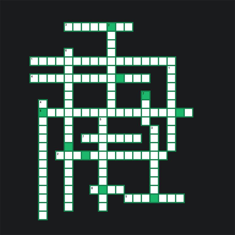 PUZZLE NAME : EMERALD Quiz 4. CROSSWORD ❇️ 초록을 모아서 단어를 만드시오. (모든 제목은 "영문판 정식명칭"을