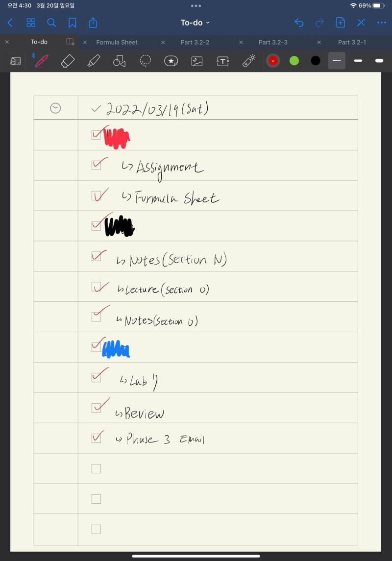 새벽 4시 35분. 일단 오늘은 낫 배드! DM Section N 월요일 자 강의 영상을 반의 반도 다 시청 못 한 거 빼면...? 듣고 필기하