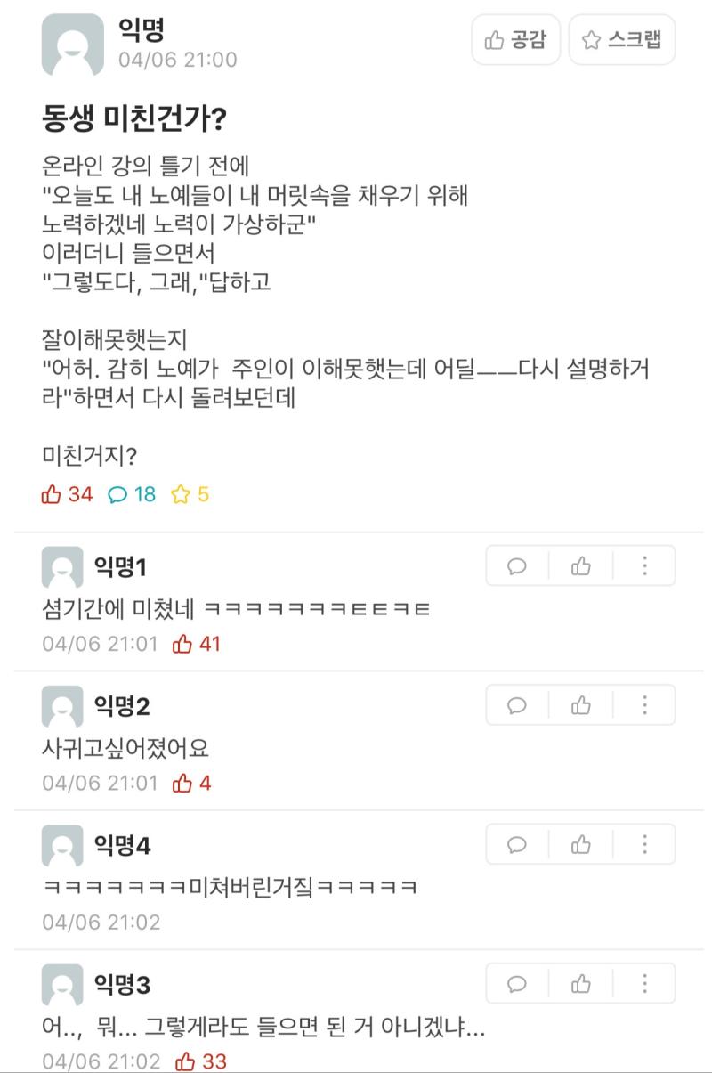 동생 미친건가
