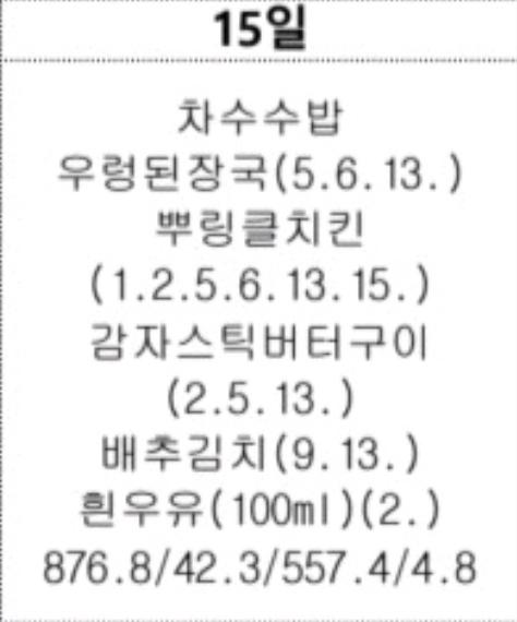 이번주 급식 전체적으로 대박인듯 금요일에도 이런 게 나오네