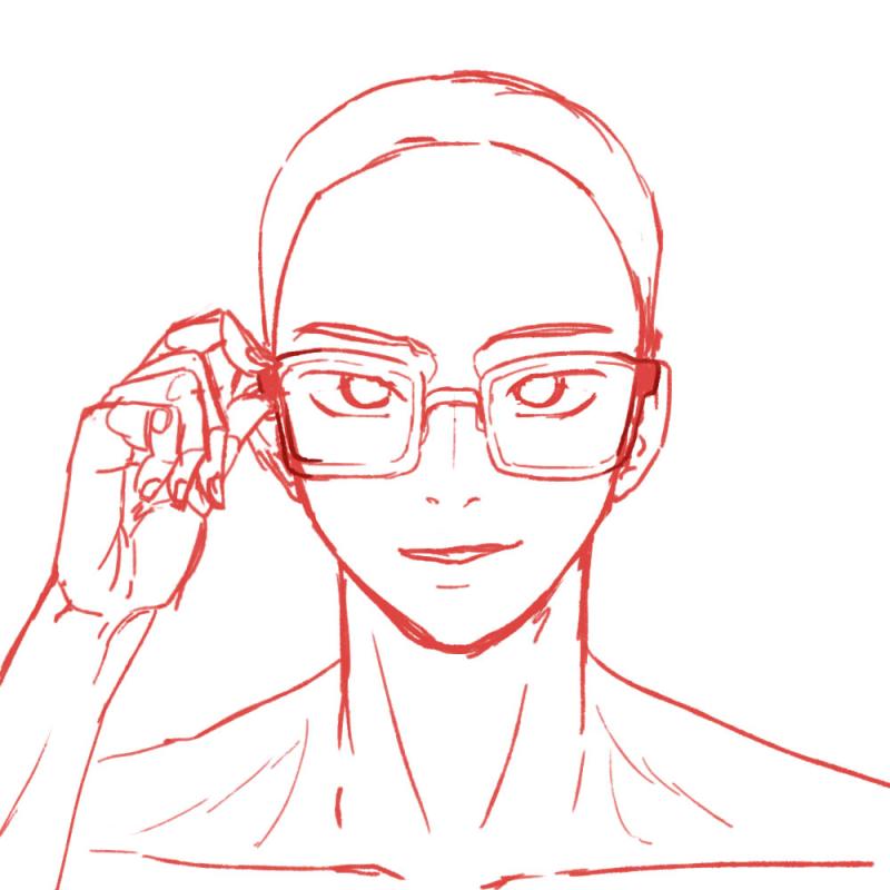 비대칭이랑 손만 연습하면 멋진 그림 더 멋지게 할 수 있을거 같아! 그리고 안경이나 손, 옷같은 거는 자료나 직접 봐서 그리는거 추천할겡. 나도