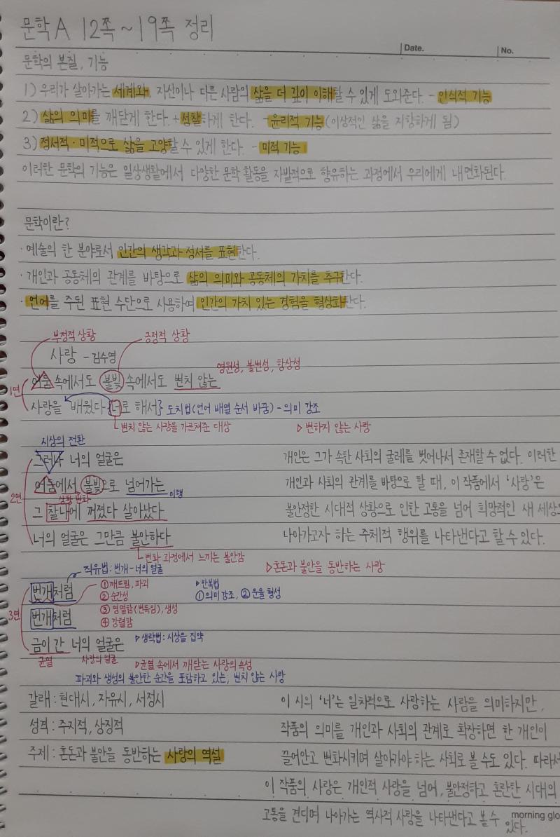 관심받고 신나서 공부하는 중 문학은 진짜 조진다