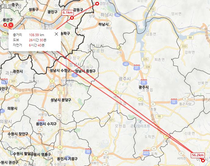 현재 6차 대장정 진행중! 2022년 2월 28일 경기도 하남시 미사역에서 서울특별시 강동구 강동역까지 이동! 2022년 3월 6일 서울특별시