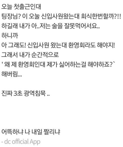 신입의 실수