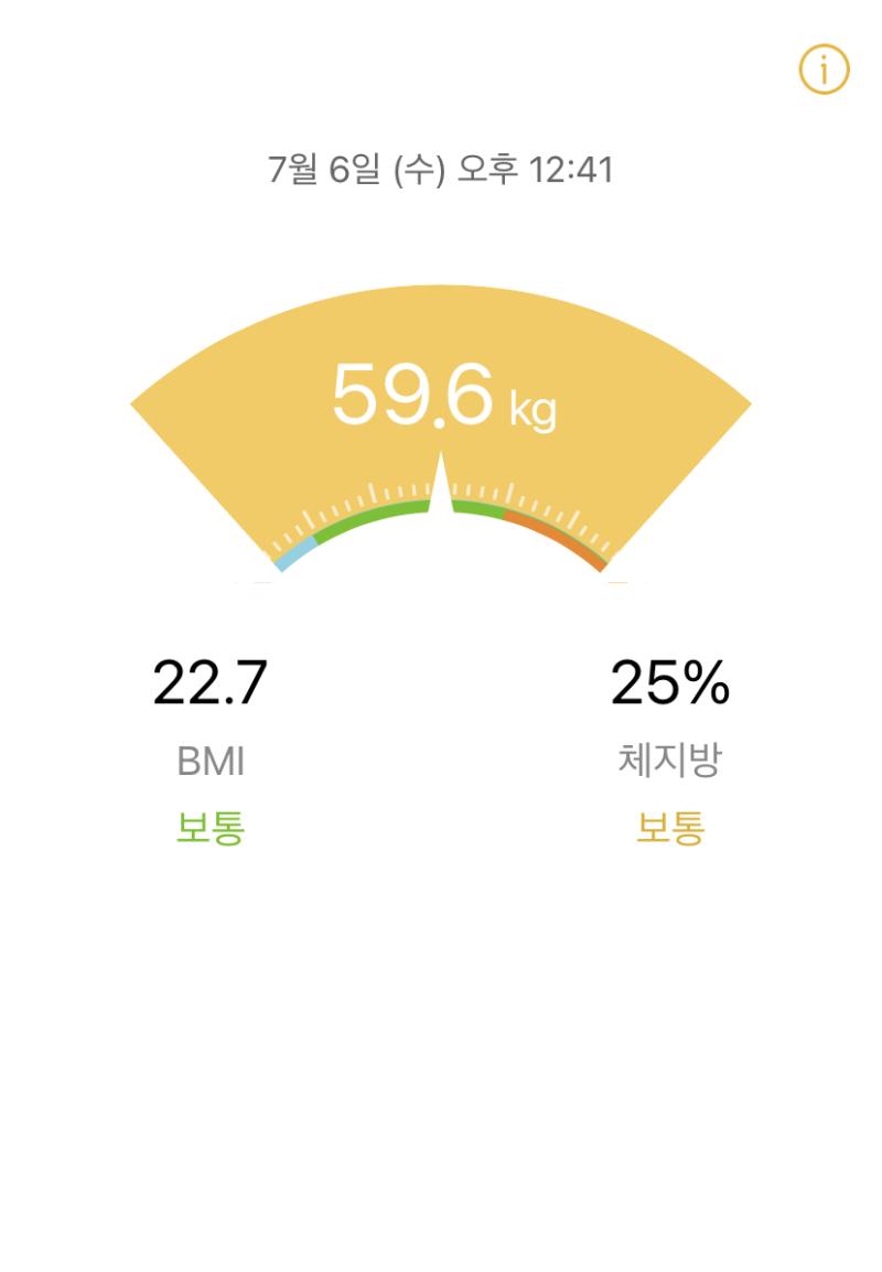 현재 몸무게 상태 체지방은 올해 초에 측정한 거라 정확하지 않을 수도 있음 키는 162 목표 몸무게는 개강 (8월 말) 까지 55kg