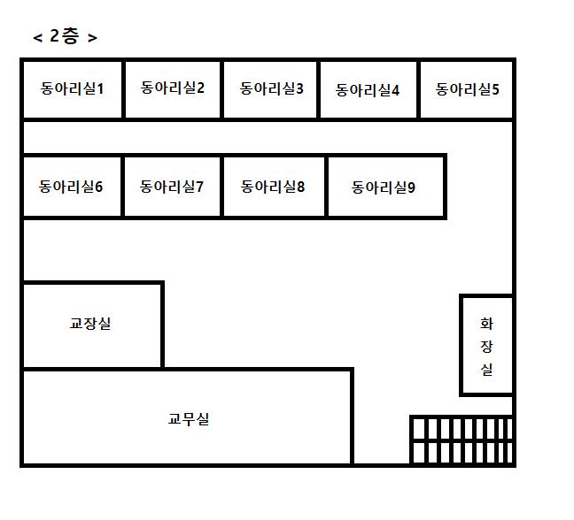 일단 아무데나 가보자. 시간도 넉넉하니까. 나는 일단 바로 위인 별관 2층으로 향했다. 2층 지도를 보니 다행히 바로 교무실이 있었다. 다행이야