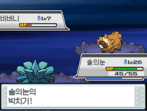 솔의눈의 박치기! 야생 비버니의 싫은 소리! 솔의눈의 방어가 떨어졌다! 솔의눈은 무엇을 할까? >>761 싸운다: 박치기13/HP회복10/괴상한