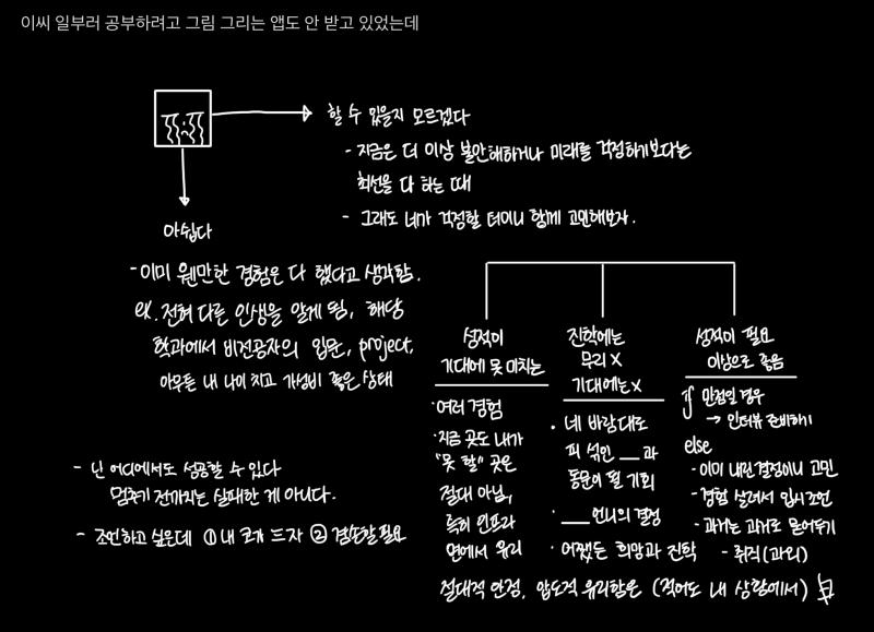 내가 하고 싶은 일을 갖다가 지네들이 목표를 이루지 못했을 때의 대체제로 생각하면 좀 아니꼬운 것이야요 물론 나의 만족도가 더 높은 건 사실이지