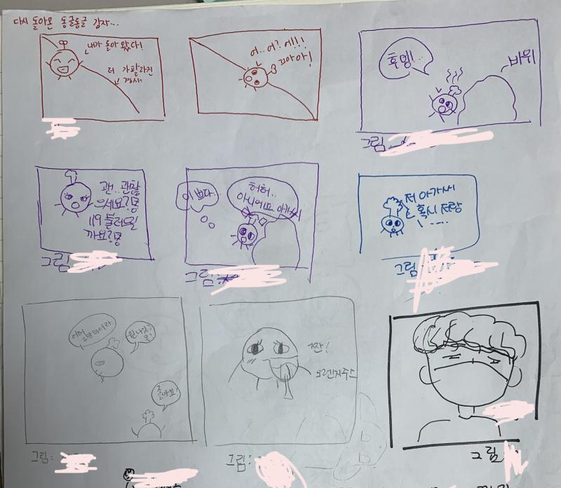 전체 사진 가져옴 맨 마지막 그림은 같은 반 남자애 그린거라고 그 뒤는 다 반 남자애들 얼굴 그려놓음