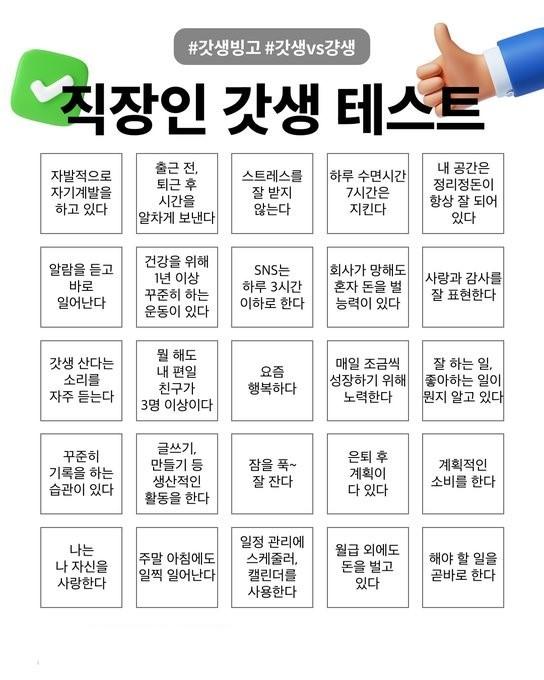 ㅋㅋㅋㅋㅋㅋㅋㅋㅋ 이거 모냐구 직장인 갓생 테스트 ㅋㅋㅋㅋㅋㅋ