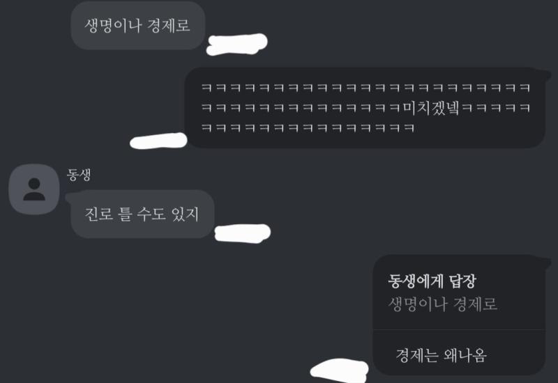 내가 동생한테 얼마나 주접을 떨었으면 이새끼가 내 진로가 경제라고 알고 있는 거지....... ............. 그 과목은 뭐랄까....