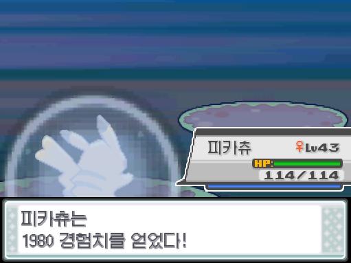 상대 두코의 순풍! 상대 뒤쪽에서 순풍이 불었다! 피카츄의 눈사태! 효과가 굉장했다! 상대 두코는 쓰러졌다! 피카츄는 1980 경험치를 얻었다!