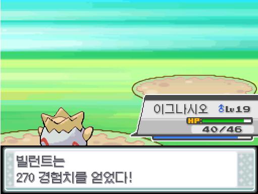 이그나시오의 누르기! 상대 갈모매는 쓰러졌다! 이그나시오는 270 경험치를 얻었다! 빌런트는 270 경험치를 얻었다! 포켓몬 트레이너 연가람의