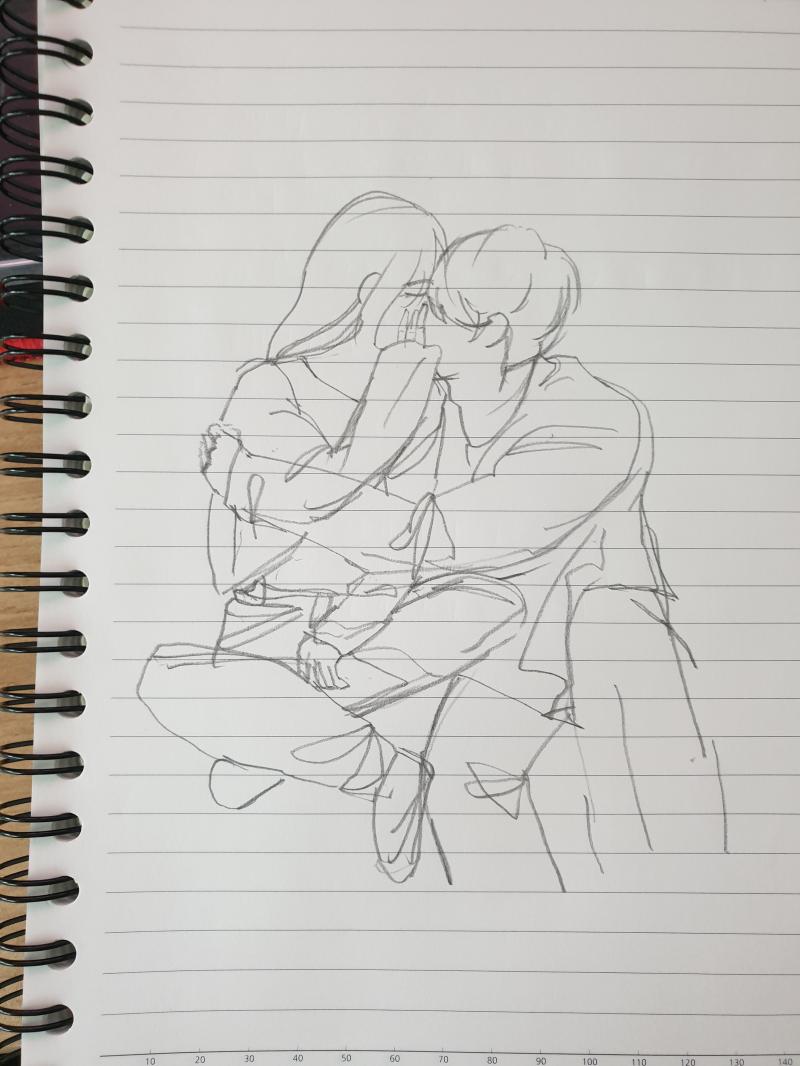 오랜만에 손그림! 남녀