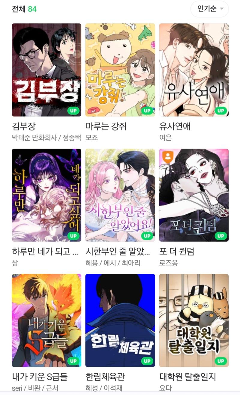 몇주전까지 강쥐다음 2위였는데 결국 인기순 밀렸네