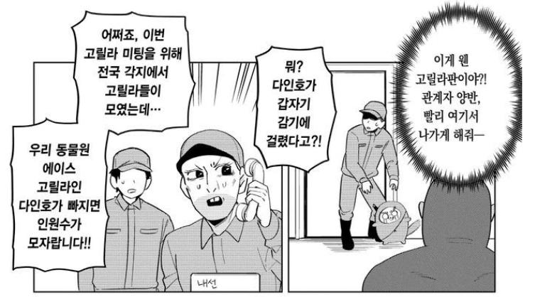 다인호라는 고릴라 저번에 나온 멋진 표정 고릴라였지 아마