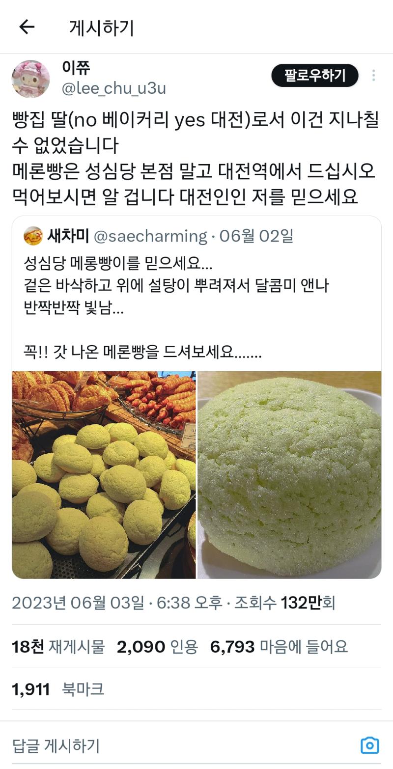 사진 속 빵은 설탕 녹으면 찐득하고 맛없어진다고... 대전역 메론빵은 얼마나 맛있을까ㅠ