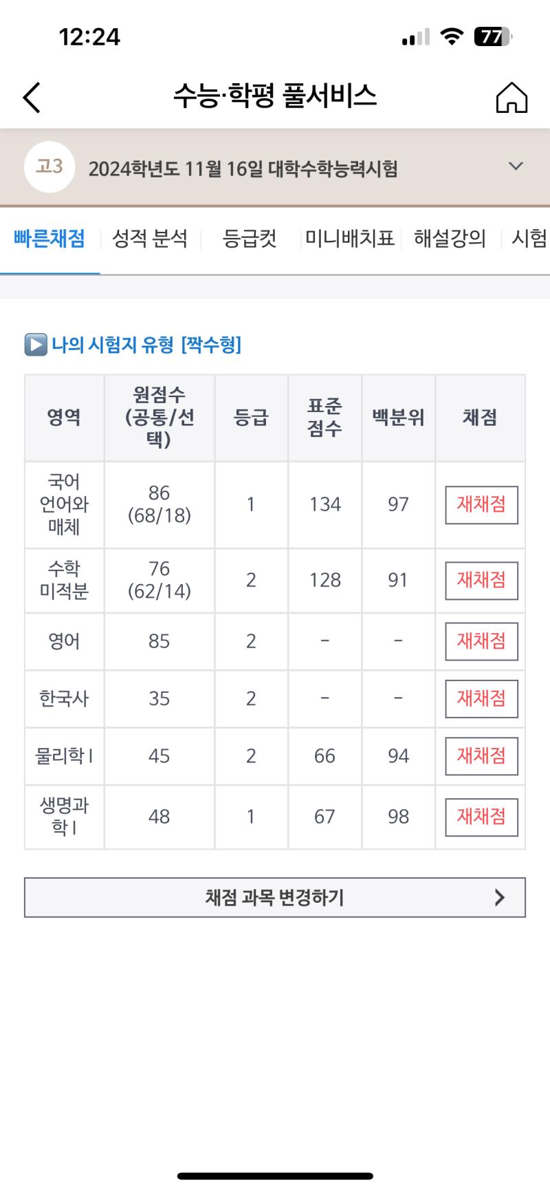 국수영.. 아쉽구요. 물리 3개찍 한개맞 생명 2개찍 한개맞 논술 준비하느라 정신 없음 삼수? ㅁㄹ 서성한이 적정상향이래서 논술 서성한만 보러가