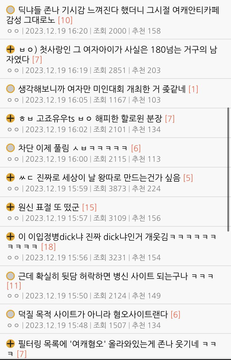 얘네 다 정상아닌듯 ㅋㅋㅋㅋ 니들은 기혼이 정병짓하먄 먹금못하고 피자갤 열다가 또 기혼팰려고 여혐 존나 하면서.. 내로남불뭐임?