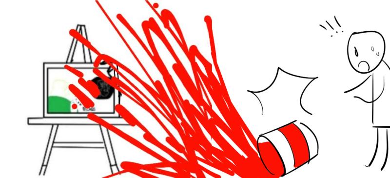 미안!!! 실수로 페인트 쏟았어
