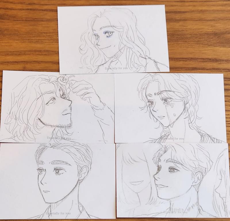 친구들 선물에 끼워넣을 낙서카드