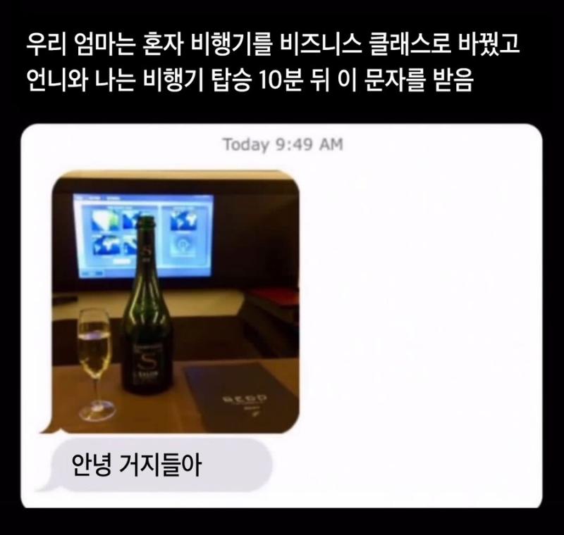 비행기 탑승 10분 후 받은 문자